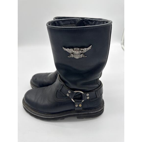 Harley‎ Davidson Stratus 95143 Mens Sz 9.5Black Harness Biker Boots Motorcycle